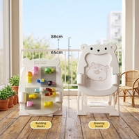 Chevalet d'art multifonctionnel en plastique pour enfants, thème bâtiments modernes, blocs de construction, tableau effaçable à sec, éducatif Montessori