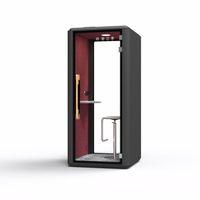 Cabine téléphonique insonorisée acoustique pour la confidentialité, cabine de sommeil portable, cabine de bureau insonorisée, noire