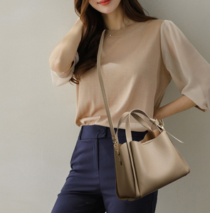 Sac seau en cuir PU noir imperméable, sac à bandoulière, sac à main, sac bandoulière pour les trajets quotidiens, les soirées et les voyages - Product Image 2