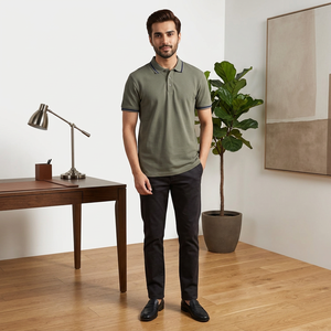 Nouveau Polo à Manches Courtes Tendance, T-shirt en Tissu Uni à Imprimer, Polo Uni pour Homme, Logo Brodé pour le Golf, T-shirt Polo pour Homme - Product Image 1
