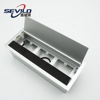 SEVILO SWL.1225 Boîtier de prise de bureau rectangulaire moderne en alliage d'aluminium avec amortisseur de fermeture douce