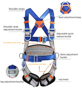 PPE EN標準高品質工業用クライミング用落下防止フルボディハーネス安全ベルト、ダブルストラップ付き - Product Image 6