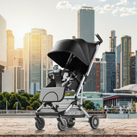 Fournisseur direct d'usine SHUANGXING SX-KBM9, poussette compacte et légère en alliage d'aluminium, système de voyage pour bébé, noir/gris, facile