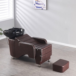 Cama de lavado de cabello para peluquería con cabezal de ducha, tipo sillón y semi-reclinable para masajes - Product Image 3