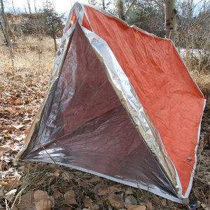 Emergency Survival Camping Shelter <strong>Tarp</strong> Orange &amp; Silver Mylar Solar Tube Tent - Product Image 2