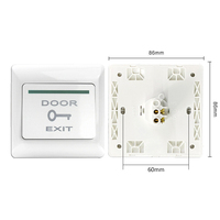 Botón de Salida para Control de Acceso Tipo 86, Montaje Superficial o Empotrado, Interruptor de Reinicio Automático, Plástico, IP65, 220V, Similar a un Panel Eléctrico