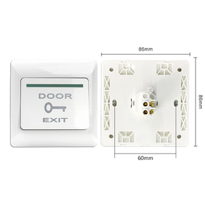 Bouton de sortie de contrôle d'accès Type 86, encastré ou en saillie, interrupteur à réinitialisation automatique, plastique IP65, alimentation 220V, type panneau électrique - Product Image 2