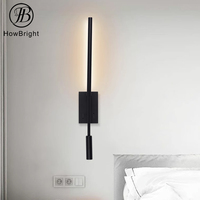 Appliques murales LED populaires en aluminium avec bras réglable et interrupteur indépendant pour lecture au chevet en intérieur