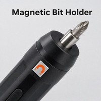 Tournevis sans fil rechargeable par USB, design compact et portable, avec porte-embouts magnétique pour une utilisation quotidienne à la maison