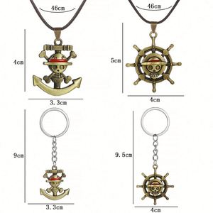 Accessoires de sac rétro One Piece : Pendentif chapeau Luffy Ace, Collier avec affiche de recherche Barbe Blanche, Porte-clés en métal - Product Image 2