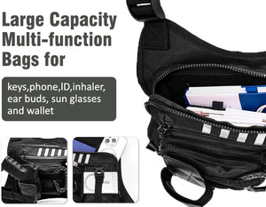 Échantillon gratuit Sac de poitrine tactique Sac à bandoulière décontracté avec doublure en polyester pour les sports de plein air Voyage Transport dissimulé - Product Image 6