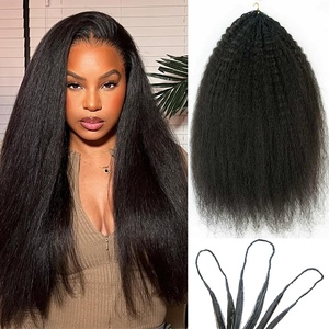 Factory Direct Brasilia nische verworrene gerade Remy Haar verlängerung Feder häkeln Pre-Looped Knoten loses Flechten Dunkle Farben Nur Haare - Product Image 2