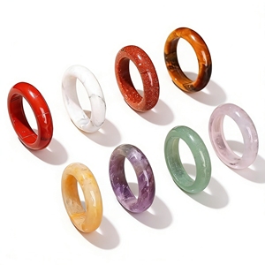 Boxi 품질 천연석 반지 남성과 여성을 위한 우아한 패션 런 반지 기념일 선물로 적합 - Product Image 1