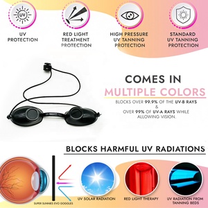 強力な紫外線保護シリコンサンシャインタンニングサングラス、サンベッドゴーグルカバー、日光用成形アイグラス - Product Image 5