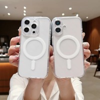 Coque de téléphone Sunforward Original Magnetic TPU Bumper Luxury Electroplate pour 16/15/14/13/12/11 Pro Max/Plus/Mini sans fil