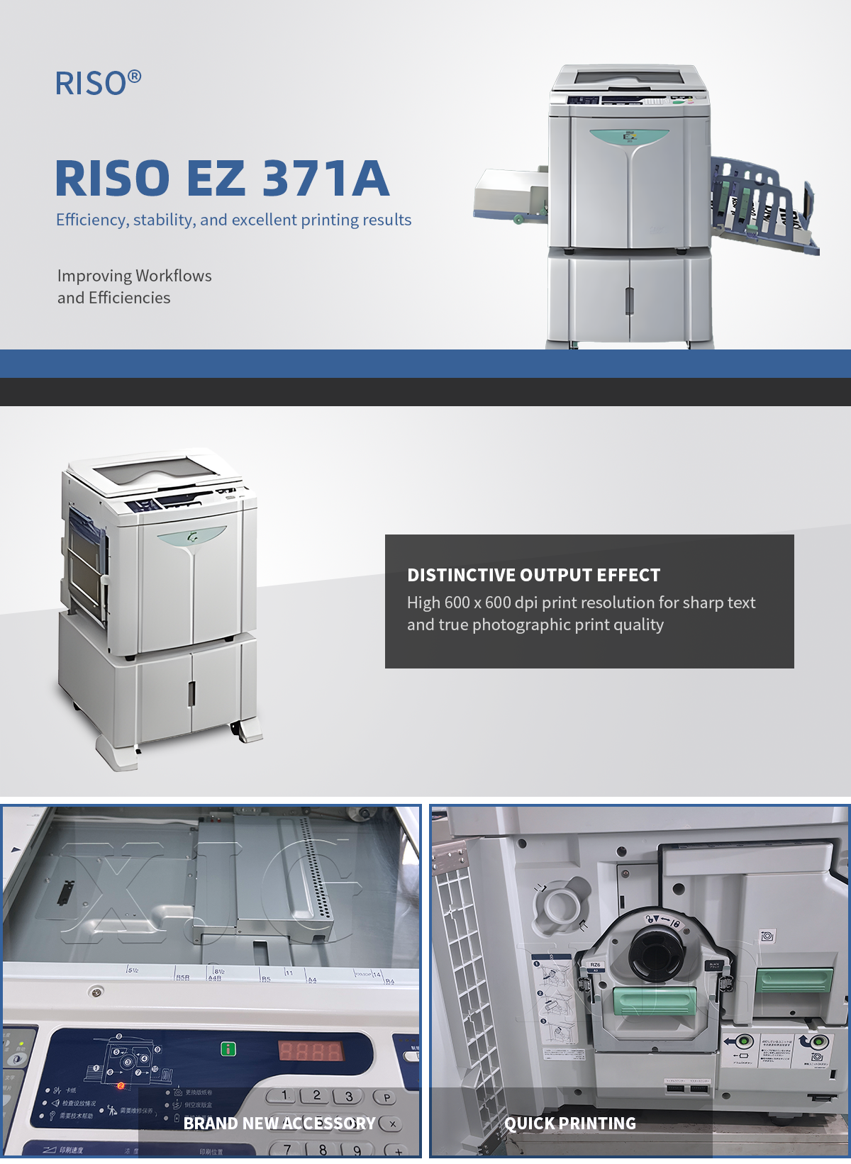 EZ371A Riso High Speed A3 Copier & Risograph Printer - Versatile