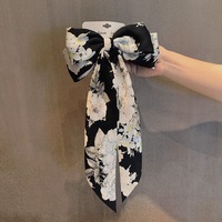 SongMay nœud de cheveux design Tissu Doux Longue Queue Grand nœud Pince à cheveux Vintage Soie Élégant Accessoires de cheveux arcs bébé Filles