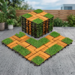 Dalles de sol carrées en bois d'acacia artificiel Fresgard Modern, 300x300mm, 24MM d'épaisseur, finition mate, installation par clic, usage intérieur - Product Image 1