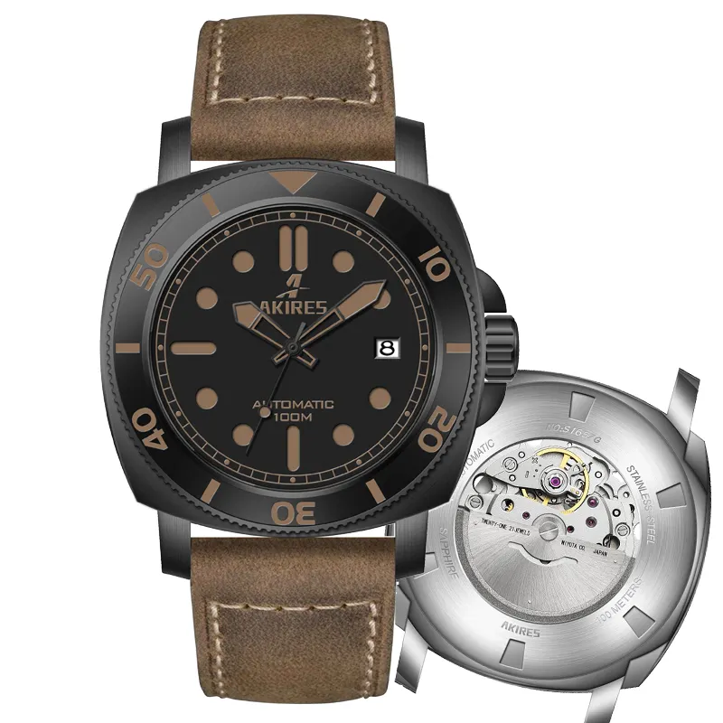 New Arrival Custom Logo Super Luminous Sapphire Glass Luxury Diver Automatic Watch With Bezel Insert