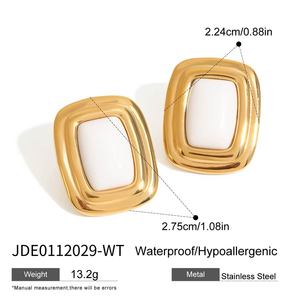 Boucles d'oreilles pendantes vintage unisexe en acier inoxydable personnalisées, coupe Asscher, forme couronne, tendance 2026 - Product Image 3