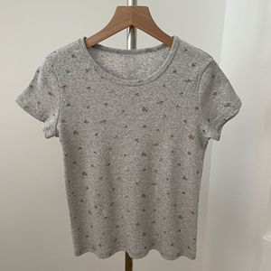 T-shirt d'été pour femmes Imprimé pur coton Slim-Fitting Short-Sleeved Undergarment Top Pajamas Sweet - Product Image 2