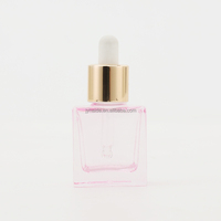 Flacon compte-gouttes de luxe à prix d'usine, pipette à anneau doré, huile essentielle rose, mini flacon en verre de 10 ml facile à transporter