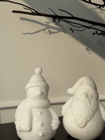 Statues de Père Noël et Bonhomme de Neige en Marbre Blanc avec Logo Personnalisé STONEKOCC, Souvenirs de Noël, Cadeaux pour la Décoration de Noël