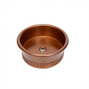 อ่างล้างจานทองแดงทรงกลม ดีไซน์คลาสสิก ขนาดสั่งทำได้ ราคาถูกที่สุด - Product Image 1