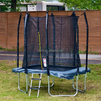 Trampoline rectangulaire d'extérieur Zoshine de haute qualité 5x7 pieds avec filet de sécurité pour enfants, construction robuste en PVC et plastique
