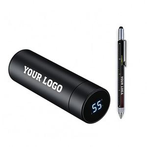 Custom Logo Smart <b>Bottle</b> 500Ml Promo Business Gift Led Display Temperature Screen 304 Stainless Steel Vacuum <b>Water</b> <b>Bottles</b> - Product Image 1