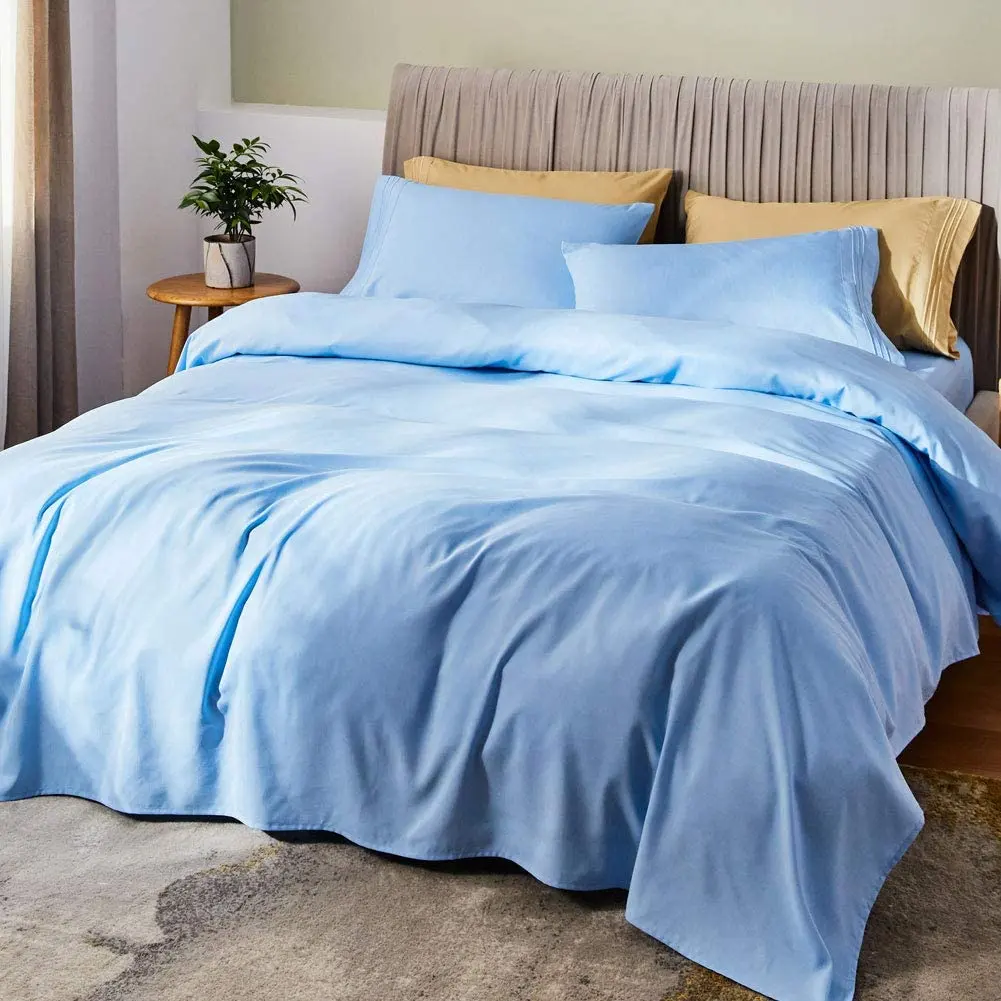 100% tre tấm ga trải giường làm mát 1800 chủ đề đếm tấm 6 mảnh đặt 16 inch sâu túi, bộ đồ giường siêu mềm mượt mịn