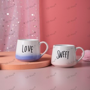 Taza brillante de porcelana de cerámica Retro personalizada taza de pareja con logotipo personalizado con diseño de <span class=keywords><strong>amor</strong></span> <span class=keywords><strong>para</strong></span> regalos de Festival - Product Image 5