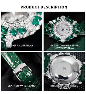 Reloj de Lujo para Mujer, Personalizado por Fábrica de Relojes de Joyería, con Diamantes, Cuarzo, Marca de Lujo, Moda, Plata S-925 con Incrustaciones de Cuero - Product Image 4