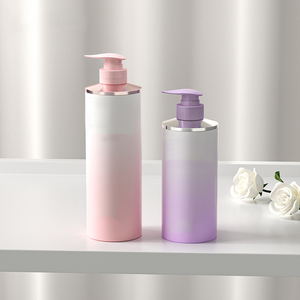 Bán buôn thiết kế cổ điển Pet bơm hình trụ đặt cho dầu gội Lotion 500ml & 750ml chai nhựa - Product Image 3