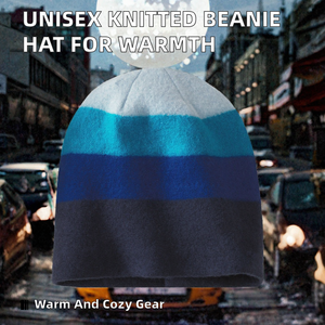 Bonnet unisexe en polyester et coton tricoté, couleur unie, chapeau d'hiver doux, casquette de voyage pour usage quotidien en extérieur - Product Image 2