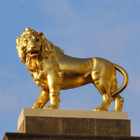 Grande statue de tigre marchant en bronze antique, sculpture de tigre rugissant en métal moulé pour la décoration artistique de parcs, hôtels et portails.