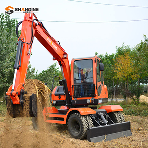 Nouvelle <span class=keywords><strong>mini</strong></span>-excavatrice SHANDING de 8 tonnes, excavatrice sur roues, <span class=keywords><strong>pelle</strong></span> sur pneus, prix attractif au Kazakhstan - Product Image 1