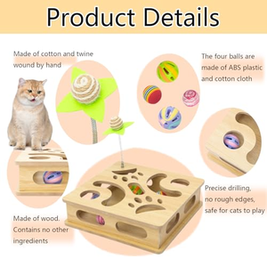 Sıcak Fırsat Kedi Bulmaca Oyuncağı Tırmalama Oyunu İç Mekan Spor Eğlencesi Ahşap Kutu Avlanma Kedisi Oyuncakları Paketlenmiş Karton Güvenli Dayanıklı Özel - Product Image 4