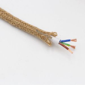 Câble électrique textile 3x0,75, fil rond en <span class=keywords><strong>jute</strong></span> recouvert de tissu vintage coloré pour lustres - Product Image 3