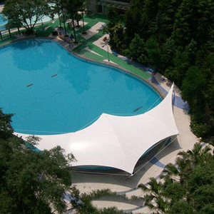 Vente directe : Tente à membrane tendue, auvent, système de toiture en tissu imperméable avec structure en acier, pour couverture de piscine - Product Image 1