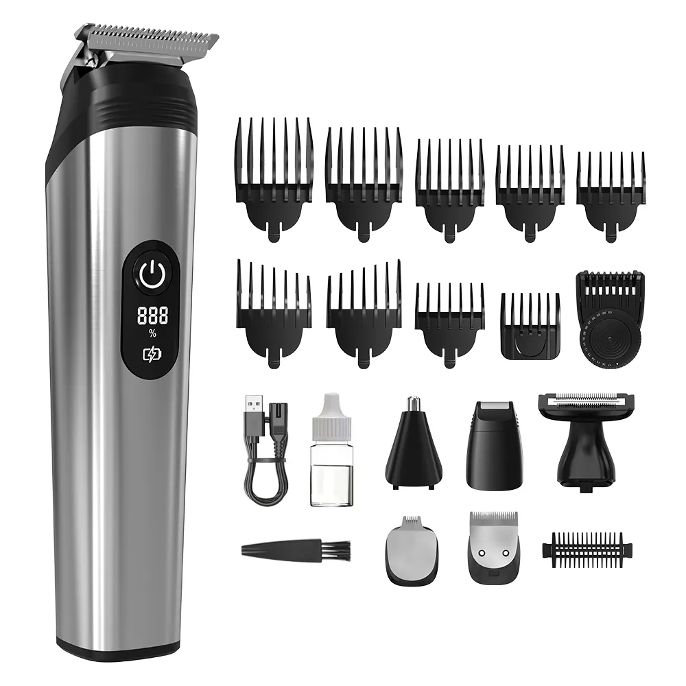 Unibono professional 6 in 1 cordless barber clippers pubic split end hair cutting machine mustache shaver body trimmer for men