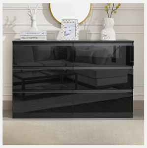 Cajonera <span class=keywords><strong>de</strong></span> alto brillo, mesita <span class=keywords><strong>de</strong></span> <span class=keywords><strong>noche</strong></span> ancha alta, muebles <span class=keywords><strong>de</strong></span> dormitorio, cajonera <span class=keywords><strong>de</strong></span> brillo negro - Product Image 6