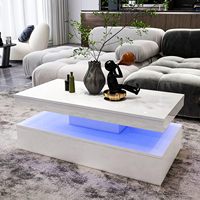 Table basse en bois moderne haute brillance ensemble de table basse blanche