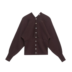 KAR&OT ZA 2024 Autunno Nuovo <span class=keywords><strong>Cardigan</strong></span> da Donna Vintage alla Moda Slim Fit con Orlo a V Maniche Lunghe con Bottoni in Maglia 8082100 - Product Image 4