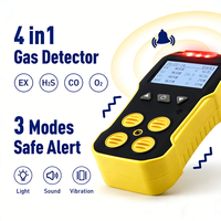 Detector Multigas de Tipo Difusión CO O2 H2S CH4 LEL con Sensor de Gas y Batería Recargable