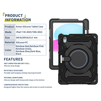 Étui de protection robuste et résistant aux chocs pour tablette iPad 10,9 pouces 10e génération 2022 A16 11e 2025 360 °   Angle réglable et rotatif