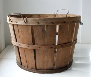 ACACIA <b>WOOD</b> CRAB BUSHEL <b>BASKET</b> for SEAFOOD/HARVEST GARDEN - WOODEN <b>BASKET</b> <b>STORAGE</b> - Product Image 3