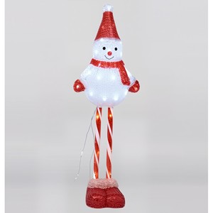 MUÑECO DE NIEVE ACRÍLICO ALTO CON 40 LEDS BLANCOS FRÍOS 25X16 H. 75CM - Product Image 1