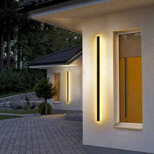 Нордический минималистичный Ip65 Водонепроницаемый длинный садовый светодиодный настенный светильник, винтажный домашний декоративный современный уличный светодиодный настенный светильник