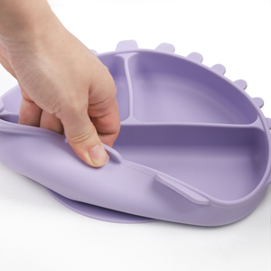 Homesun Newsun-Plato de silicona para recién nacido, plato de silicona sólido de cuerpo completo para bebé, plato de cena de dinosaurio, platos de silicona para niños, diseño para niños - Product Image 4